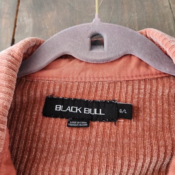 Black Bull Button Up Corduroy Flowy Top - Size Large - Picture 7 of 11